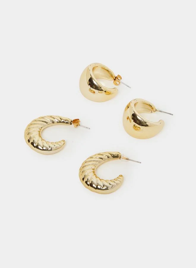 Pack of 2 - Gold Hoop Earrings